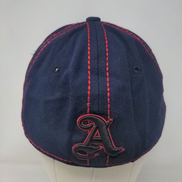 Pit Bull Men's Fitted Hat Blue Red Embroidered A Big Logo 100% Acrylic - Picture 5 of 7